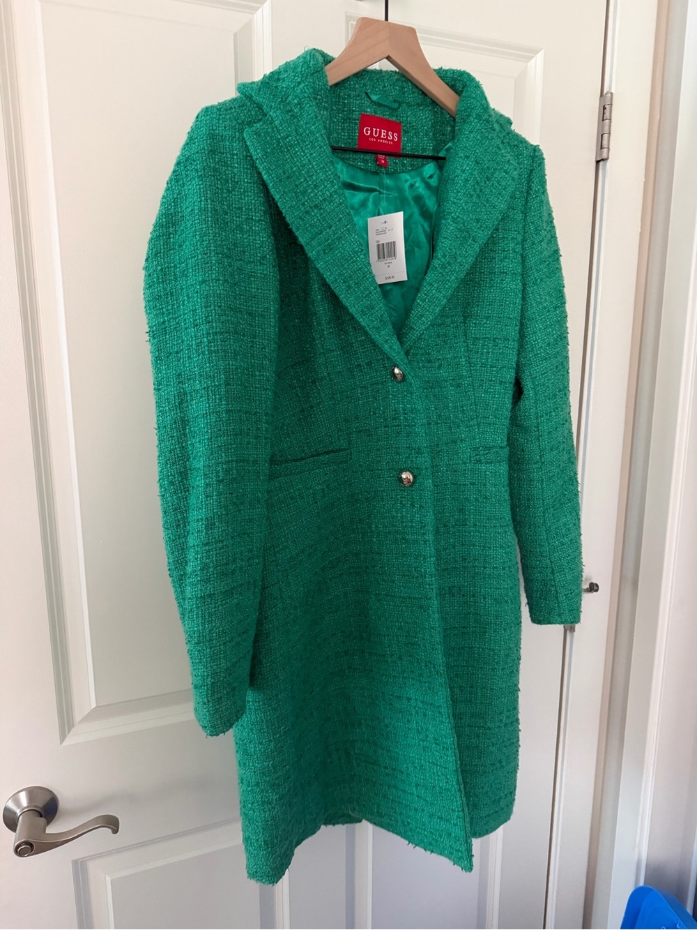 Guess Los Angeles Cressida Coat in Emerald Green